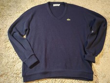 Vintage IZOD Lacoste Men  s Sweater Large Blue Crewneck Orlon Acrylic Alligator