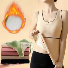 Women Winter Thermal Warm Padded Underwear Fleece Lined Tank Top Vest
