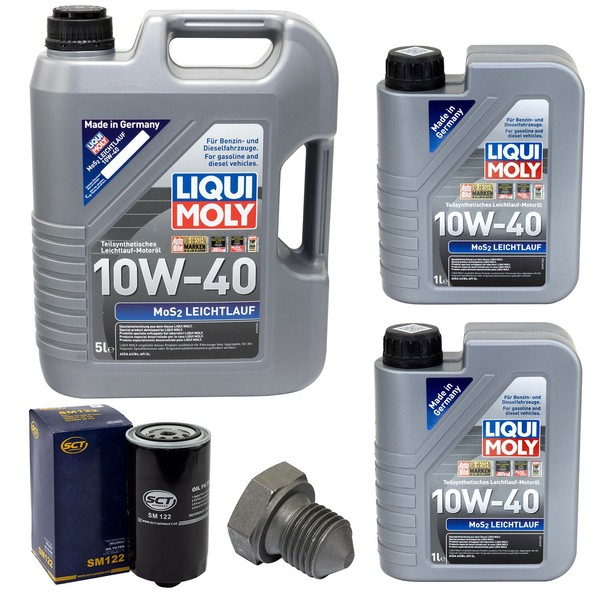 MotoröL Set MOS2 10W-40 Liqui Moly 7 Liter + ÖLfilter + Schraube FüR VW LT 28-35-image