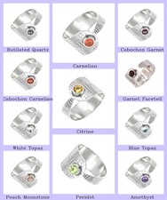 Birthday Gift For Her Natural Blue Topaz Gemstone Band Ring 925 Sterling Silver