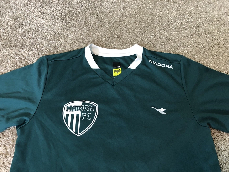 Men’s DIADORA DIADRY Green & White Soccer Jersey #12 Size Small Marion FC - Image 2 of 4