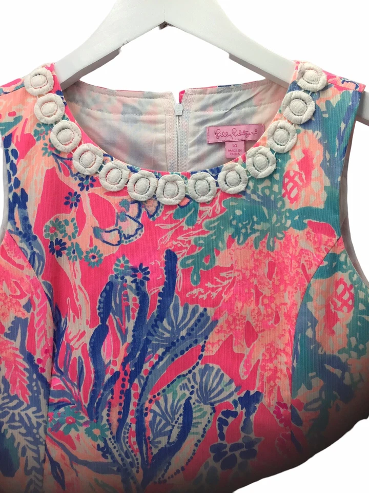 Girl’s Lilly Pulitzer Tropical Shift Dress Size 14 Spring & Summer! - Image 2 of 4