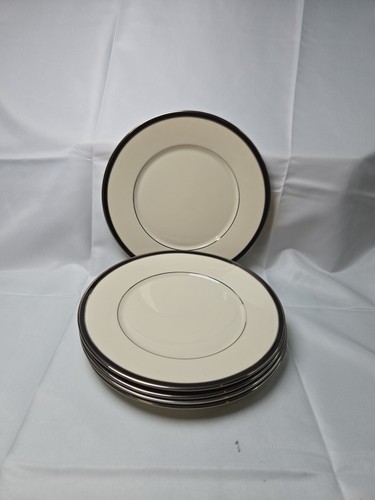 15pc Lenox Black Royale China 5 Medium Plates 5 Large Plates 5 Saucer Plates - Bild 7 von 8