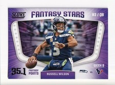 RUSSELL WILSON FANTASY STARS INSERT- 2018 SCORE FOOTBALL NO. 12 SEAHAWKS 