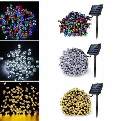 LUCI DA GIARDINO CON PANNELLO SOLARE LUCE CALDA FREDDA MULTICOLORE 7 METRI