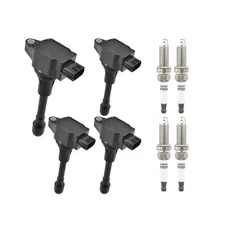 4pcs Ignition Coil & 4pcs Iridium Spark Plug For 2009-2019 Nissan Versa 1.6L