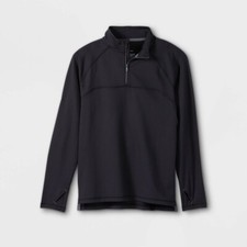 All in Motion Soft Gym 1/4 Zip Sweatshirt Black Boy's Size S 6/7 