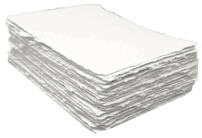 Handmade Cotton Paper with Deckle Edge Recycled Cotton Rag Mixed 4x6 OFF WHITE