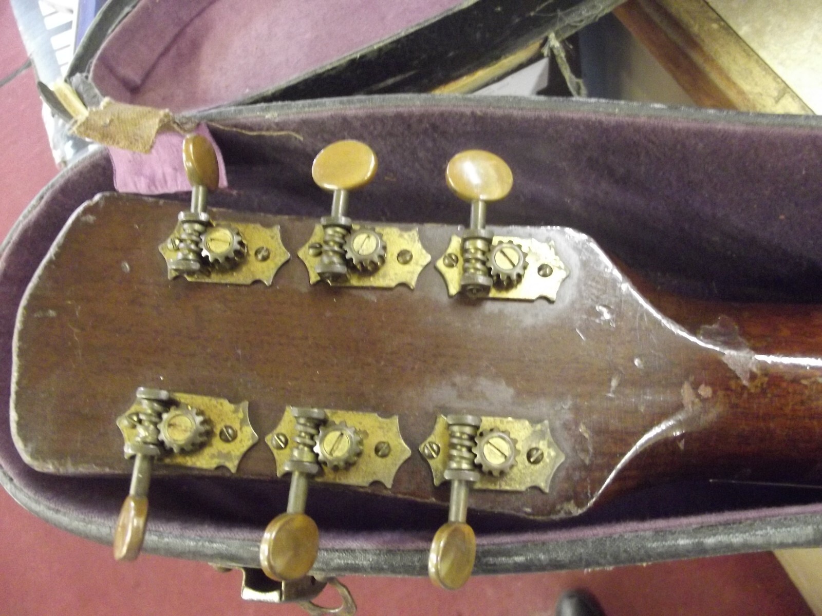 Vintage 1930's Harmony Nick Lucas Hollow Body Acoustic Archtop Guitar & Case