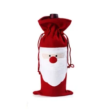 1-3 Pack Christmas Wine Bottle Cover Gift Bags Santa Claus Table Xmas Decoration
