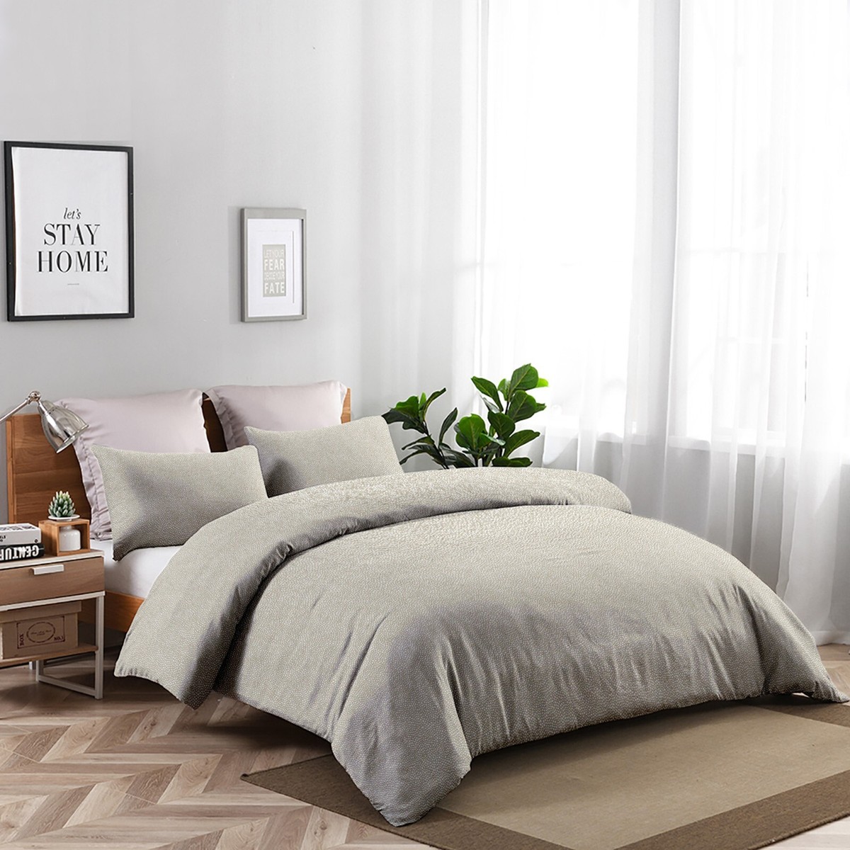 PARURE COPRIPIUMINO MATRIMONIALE IN COTONE SET SACCO LETTO