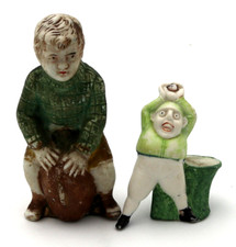 RARE Lot of (2)  19th Century Schafer and Vater (?) Football & Baseball Statues