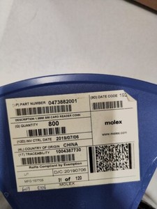 Molex 1.9mm SIM Card Reader Connector - 800 Units, Used