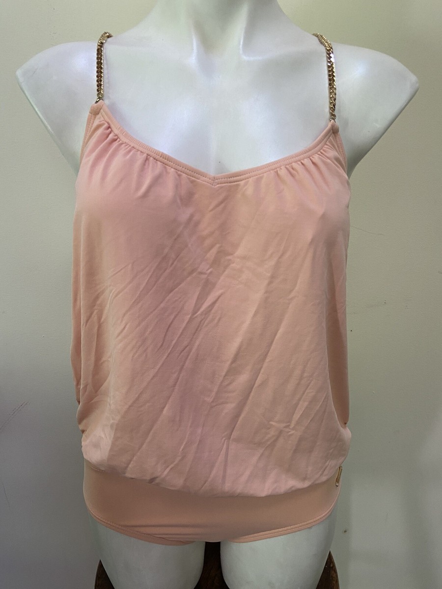 NWOT Vince Camuto Blouson Top Gold Chain one piece bathing suit