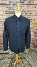 Dolce & Gabbana ITALY Men Black Blue Stripe Button Up Cotton Dress Shirt 15.5 39