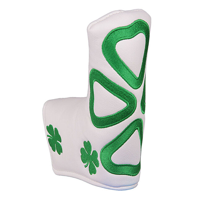 1x Magnet Putter Headcover White Lucky Clover Cover for Scotty Cameron Odyssey