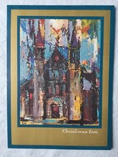 Vintage Christmas Card "Christmas Eve" 5x7 Famous Artists Made In The USA
