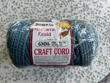 Bonnie Macrame Braid 6mm Craft Cord Denim Blue 100 Yards vintage new