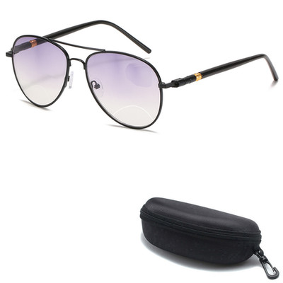 Tinted Lenses Bifocal Reading Glasses Metal Frame Sunglasses Readers Eyeglasses
