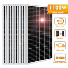 PFCTART 1100W Watt MONO Solar Panel 100Watt PV Module for  Solar Generator Sheds