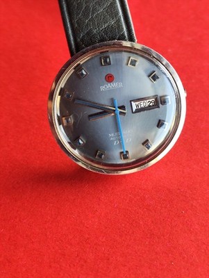 RARE VINTAGE ROAMER MUSTANG AUTOMATIC SWISS MENS DAY&DATE WATCH