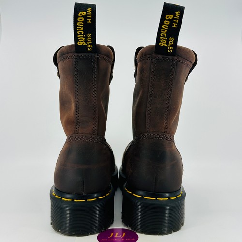 Bottes motardes femme Dr. Martens Anistone Lo marron foncé cuir ciré pointure 9 - Photo 6/11
