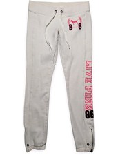 Victoria  s Secret PINK White Jogger Y2K Sweatpants XS Zip Ankle Glam