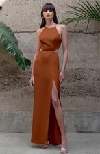 JENNY YOO 'Kendra' Satin Gown in Copper Bronze size 0