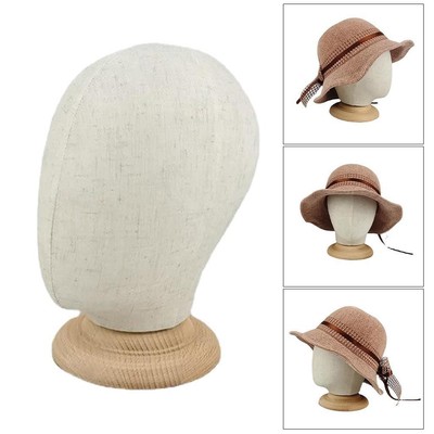 Kork Und Leinwand Block Head Head Wig Display Frisierkopf mit Freistehender