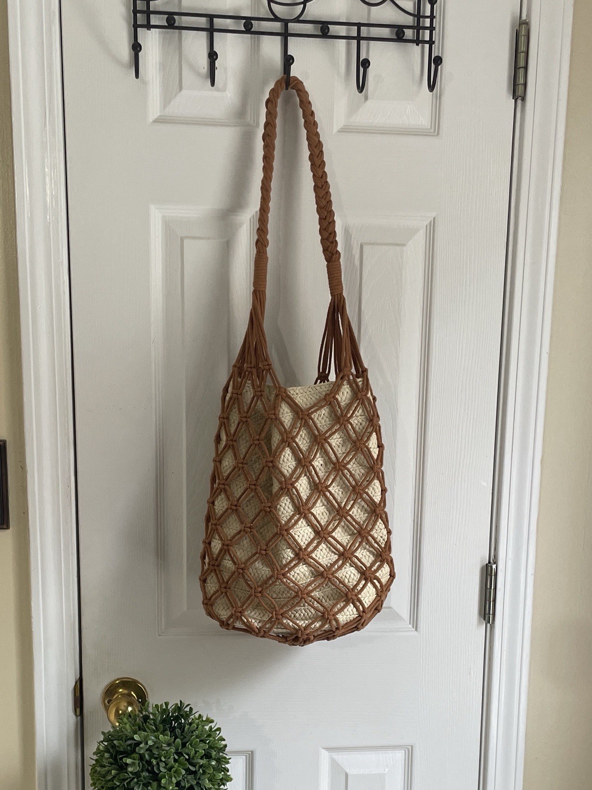 Universal Thread boho, coastal macrame handbag in… - image 1