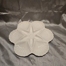 SANOR CERAMICA Divided Serving Platter Seashell Design 