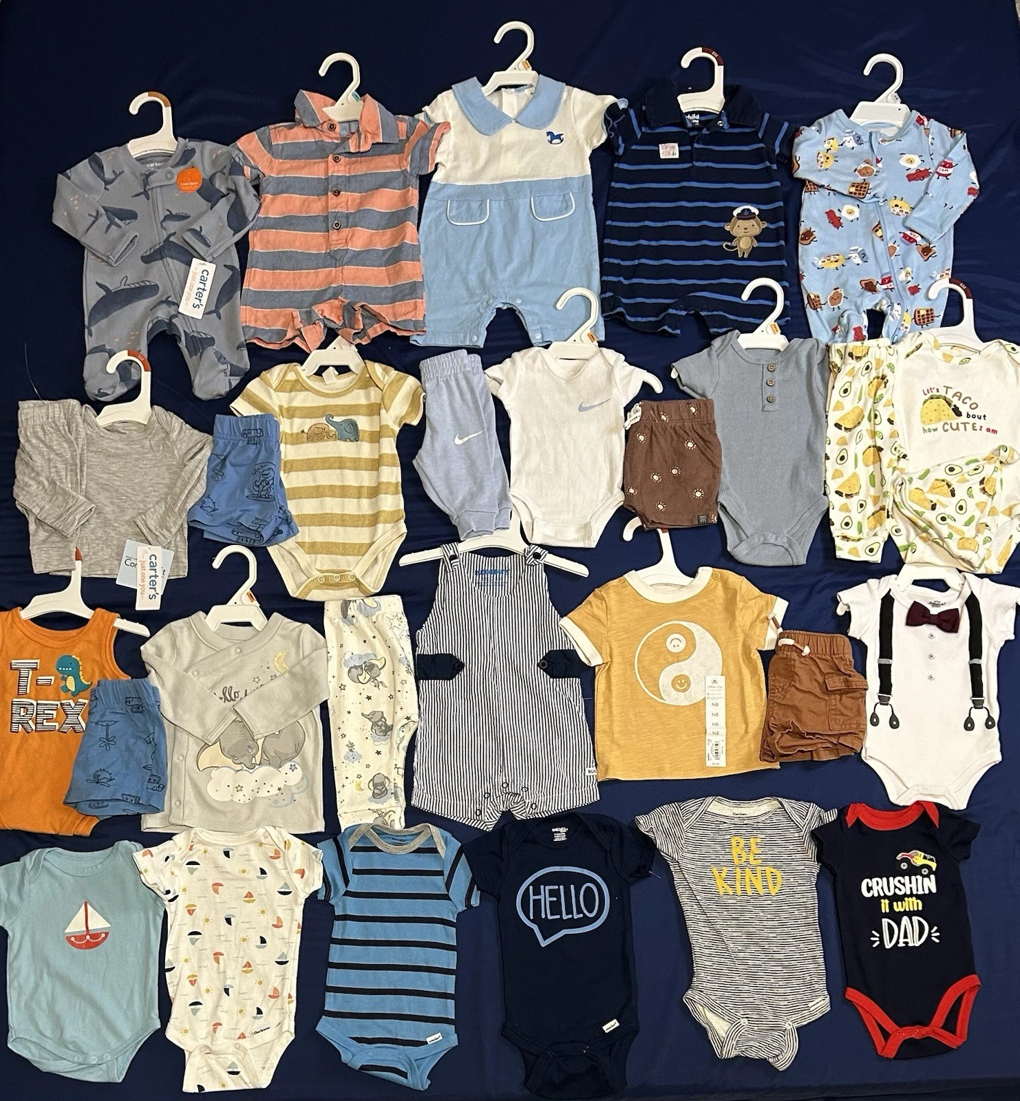 Huge Lot Baby Boys Clothes 0/3 Months NEW &EC NIKE Carters Summer Outfits Disney