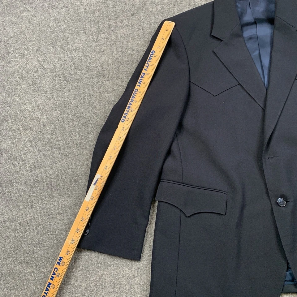 Круг S Blazer мужской 40с короткий темно-синий Western ярмо две кнопки ковбой официальный - Изображение 4 из 4