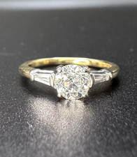 18ct Yellow Gold Antique Old Cut Diamond Ring New with Box Size M RRP£4975 ER28