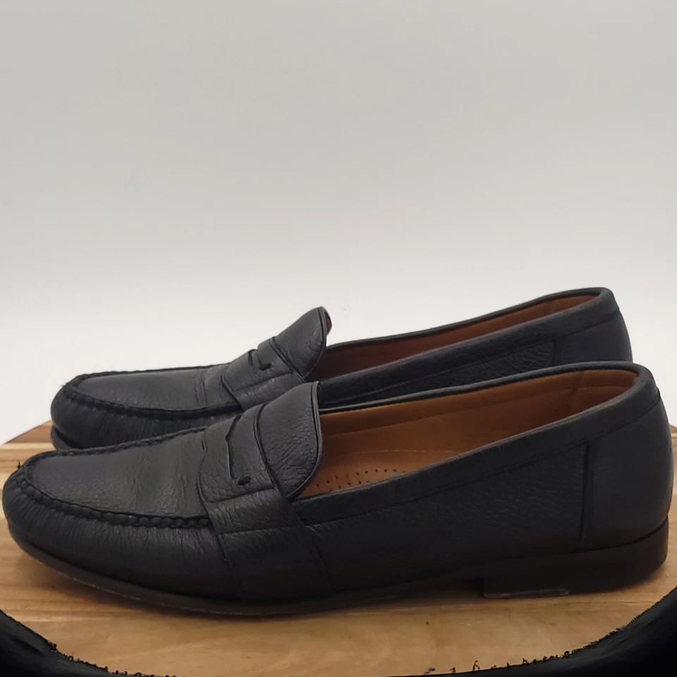 Alan Payne Men's Size 10 Black Leather Dress Penny Loafers Casual Slip On - Image 4 of 4