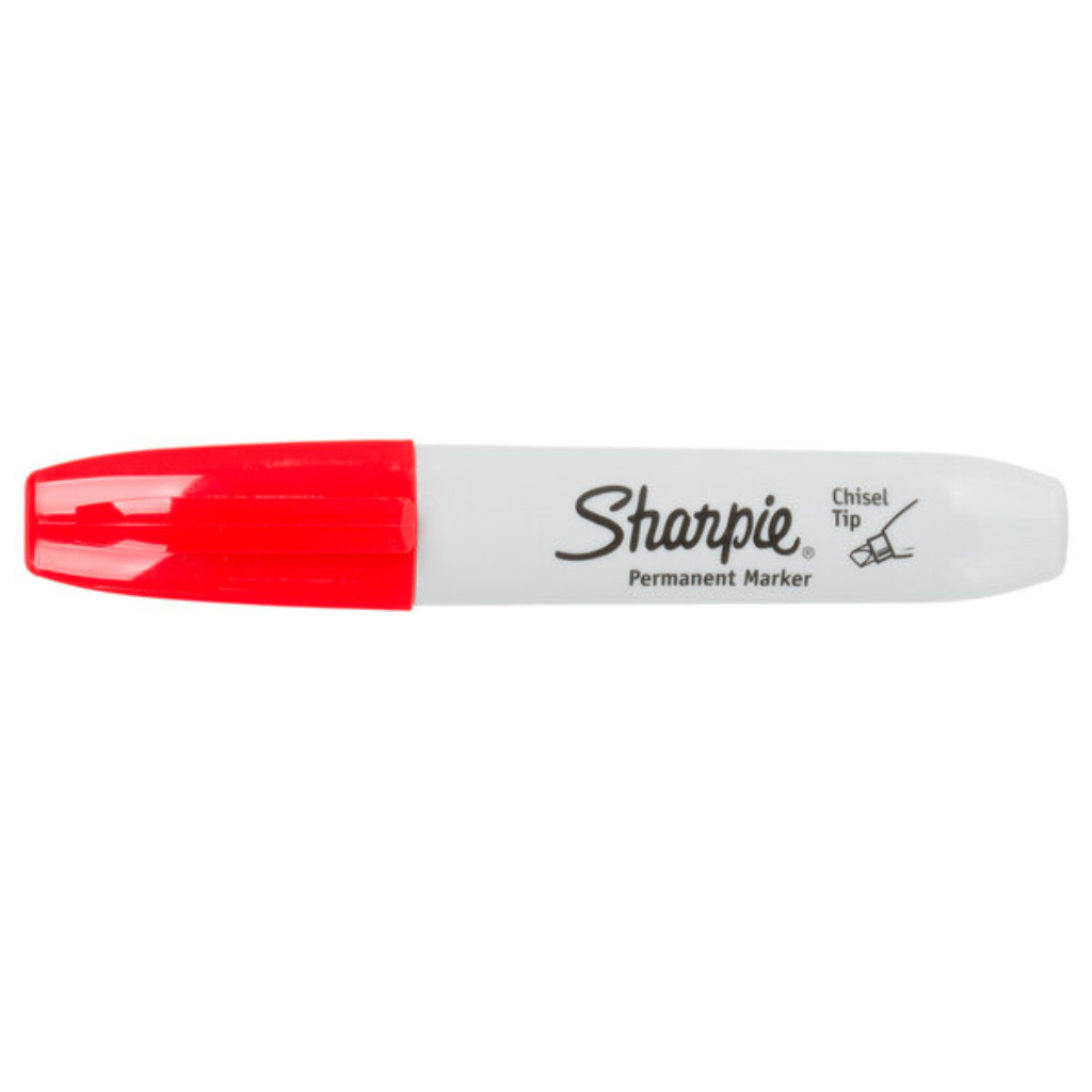 Sharpie 38203 Red Chisel Tip Permanent Marker - 12/Pack