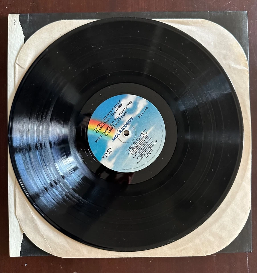 John Carpenter's The Thing 1982 LP soundtrack Ennio Morricone MCA-6111 Promo - Image 4 of 4