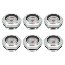 Air Compressor Oil Sight Glass, 6 Pack G 3/4" Aluminum Oil Liquid Level Gauge