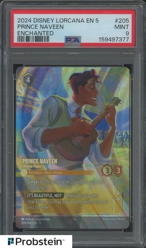 2024 Disney Lorcana EN 5 Enchanted #205 Prince Naveen PSA 9 MINT