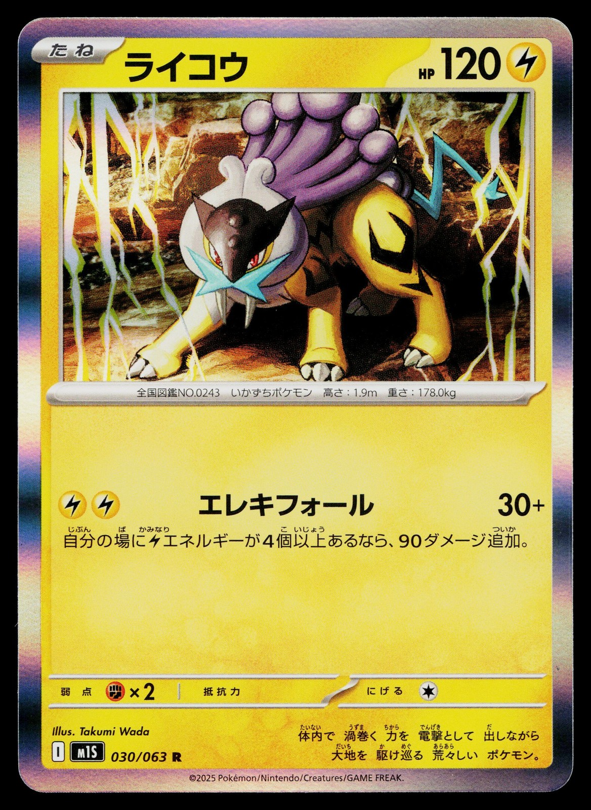 Raikou 030/063 Common Mega Symphonia Pokemon Japanese Near Mint