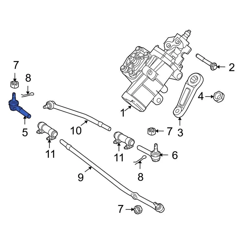 For Ford E-450 Super Duty 03-24 Ford 8C2Z3A131D Right Outer Steering Tie Rod End Foto 2 de 4