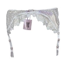 Savage X Fenty Baroque Bondage Garter Belt Angel White Size XL