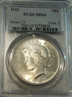 1923 Peace Dollar PCGS MS63