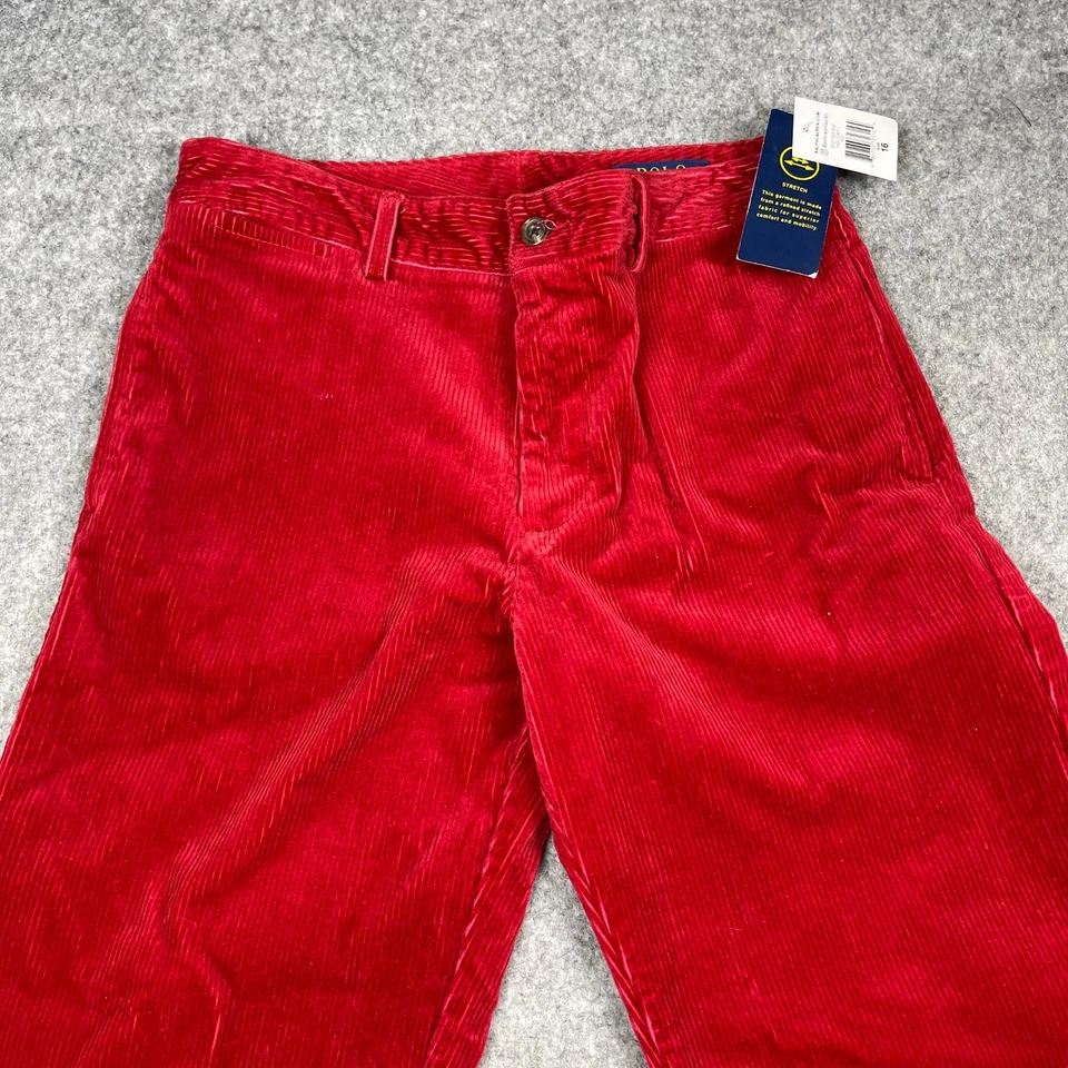 Pantalones de Pana Polo Ralph Lauren Juvenil Talla 16 Rojo Elastizados Vacaciones NUEVO Foto 2 de 4