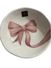 PINK BOW Coquette 9” Bowl NEW Made in Italy EFFETTI