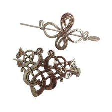 Silver Celtic Hair Slide Hairpin Clip with Stick, Metal Retro Vintage Hair Ba...