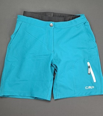 CMP Fahrradhose Bike kurze Hose mit Innenhose Sitzpad türkis blau Gr. 152