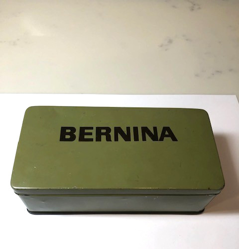 BERNINA Vintage sewing machine Accessories Attachments Tin Metal Storage Box