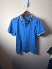 Fred Perry Men's M3600 Slim Fit Twin Tipped Pique Polo Shirt Blue Red White Size