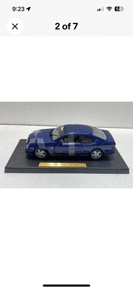 Anson Blue Mercedes Benz CLK AMG Diecast Collectible Car 1 18 Scale Excellent - Image 4 of 4